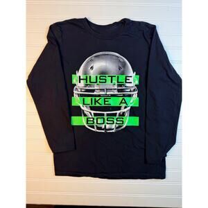 The Children’s Place Boys Hustle Like A Boss Shirt Size 10 12 Black Football